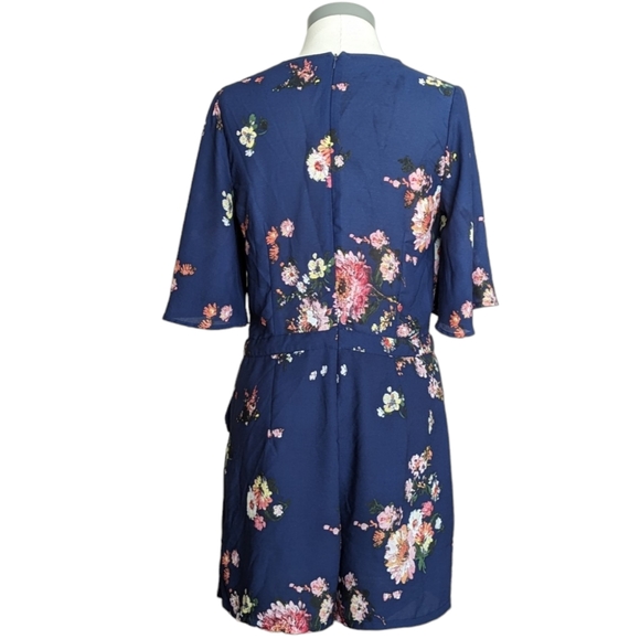 Lila Rose Blue Floral Short Romper *Great for breastfeeding* - Picture 2 of 8